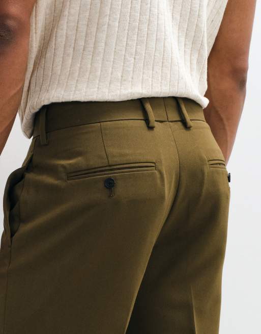 ASOS DESIGN tailored straight cropped pants in olive green, 5 of 5