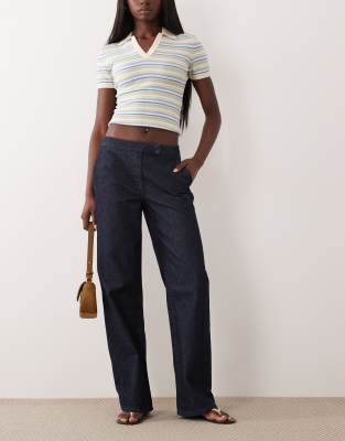 Asos Design Tailored Straight Jeans In Blue