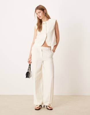 Asos Design Tailored Straight Leg Linen Blend Pants