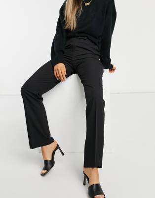 Black Tailored Straight Leg Pant - WOMEN Pants