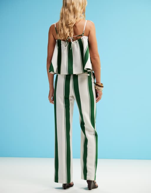 ASOS DESIGN tailored straight leg pants in deckchair stripe - part of a set