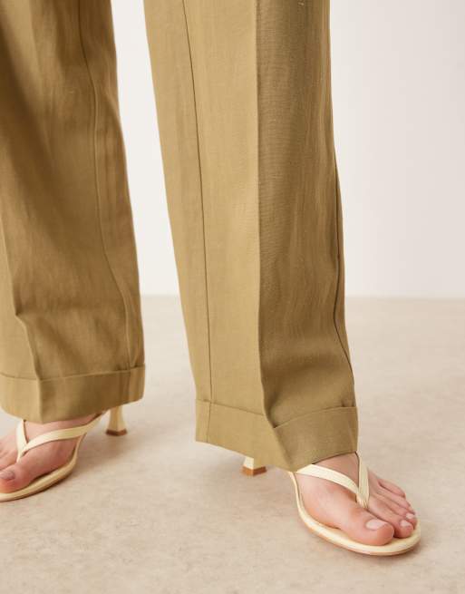 ASOS DESIGN tailored straight leg pants in khaki - part of a set, 2 of 5