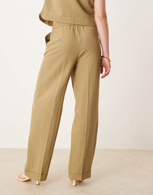 ASOS DESIGN tailored straight leg pants in khaki - part of a set, 3 of 5