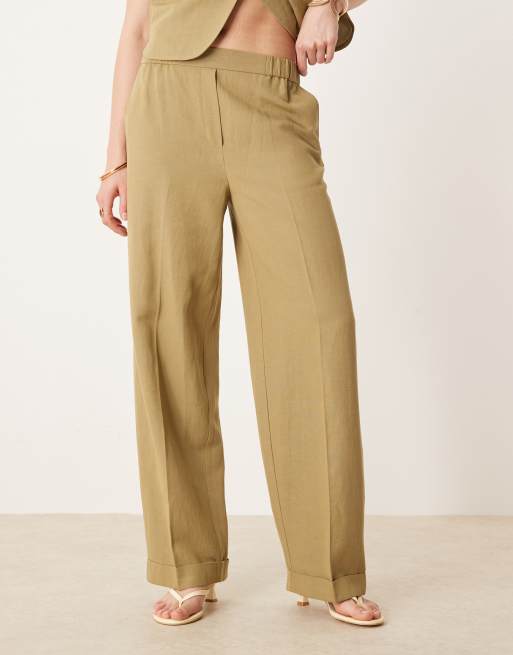 ASOS DESIGN tailored straight leg pants in khaki - part of a set, 5 of 5