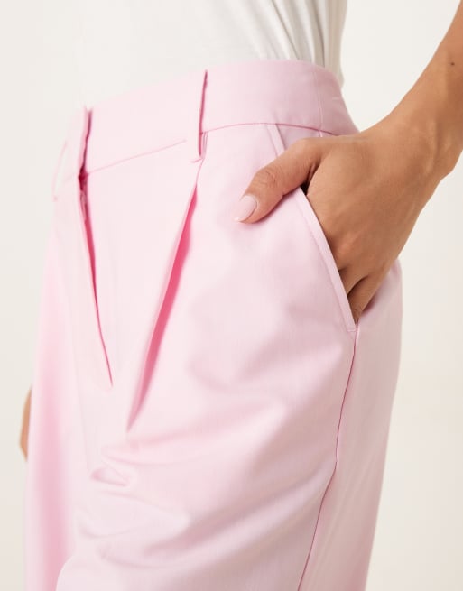 ASOS DESIGN tailored straight leg pants in pink - part of a set