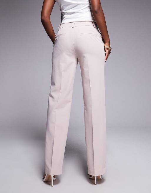 ASOS DESIGN tailored straight leg pants with split hem in taupe, 3 of 5