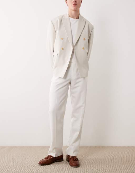 ASOS DESIGN tailored straight leg trousers in white, 2 of 5