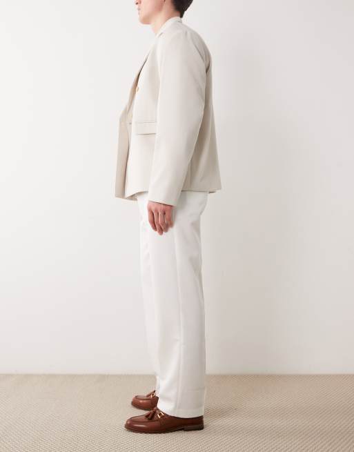 ASOS DESIGN tailored straight leg trousers in white, 3 of 5