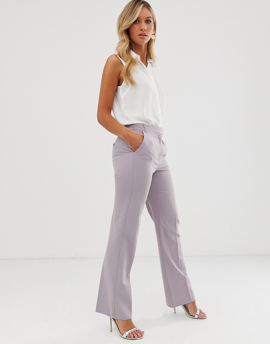 ASOS DESIGN tailored straight leg trousers-Purple