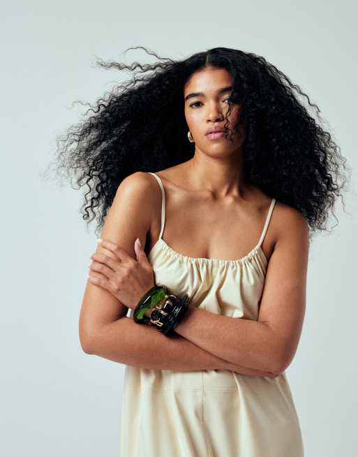ASOS DESIGN tailored strappy cocoon maxi dress in ecru | ASOS
