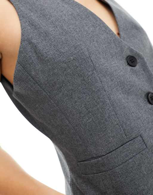 ASOS DESIGN tailored suit vest in charcoal, 2 of 4