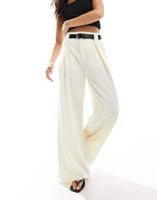 SATIN WIDE LEG BELTED PANTS - Golden | ZARA United States