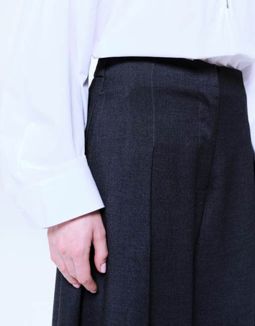 ASOS DESIGN tailored super wide trousers in charcoal , 3 of 5