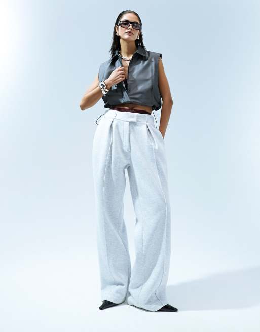 ASOS DESIGN kick flare pant in gray heather