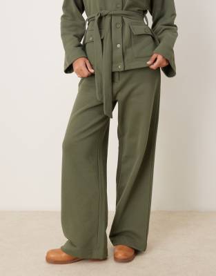 Asos Design Tailored Sweatpants With Button Detail In Green