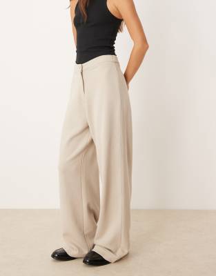 Asos Design Tailored Sweatpants With Button Detail In Neutral