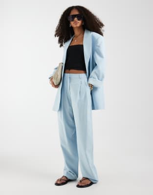Asos Design Tailored Tapered Pants In Blue