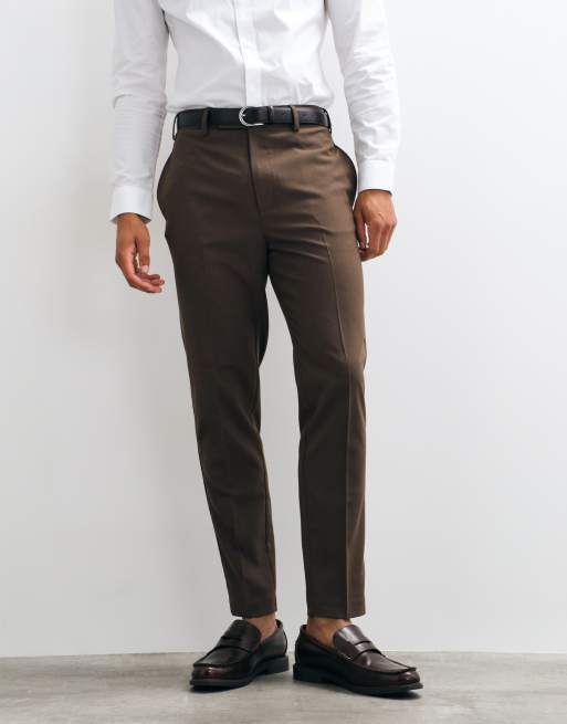 ASOS DESIGN tailored tapered pants in brown, 2 of 10