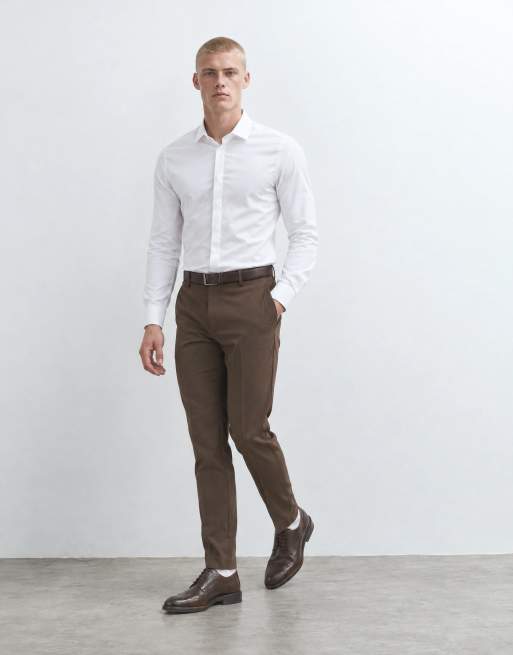 ASOS DESIGN tailored tapered pants in brown, 7 of 10