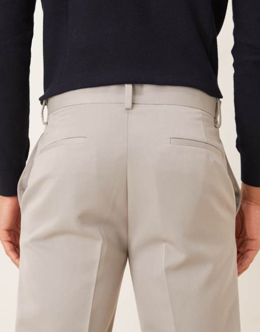 ASOS DESIGN tailored tapered pants in grey with pintuck, 4 of 5