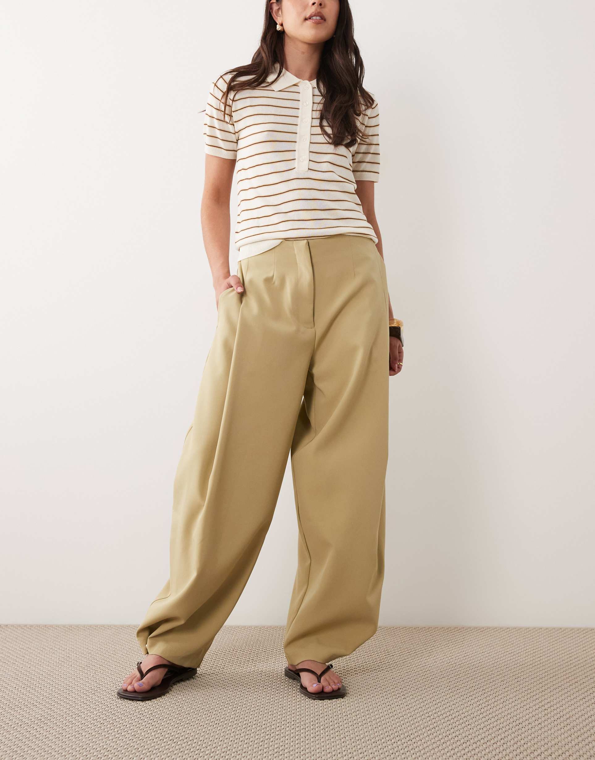asos design tailored tapered pants with snap hem detail in green