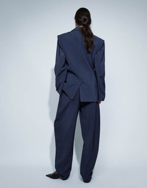 ASOS DESIGN Tailored tapered soft suit trouser in navy, 5 of 9