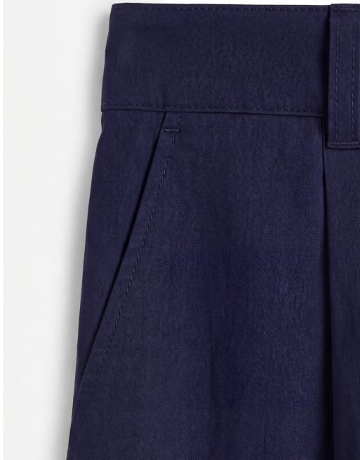 ASOS DESIGN Tailored tapered soft suit trouser in navy, 9 of 9