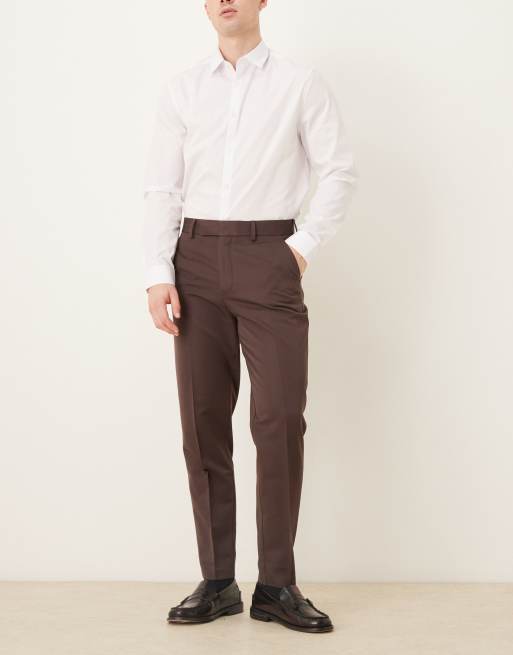 ASOS DESIGN tailored tapered trouser in brown, 2 of 5