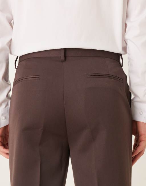 ASOS DESIGN tailored tapered trouser in brown, 5 of 5