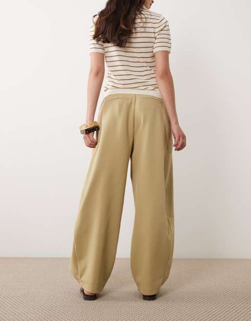 ASOS DESIGN Tailored tapered trouser with popper hem detail in green, 5 of 5