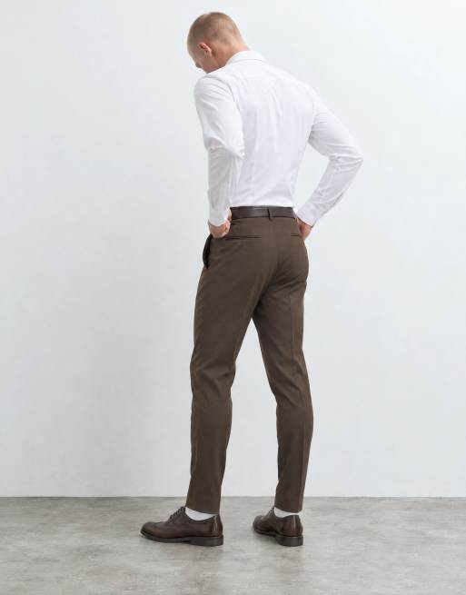 ASOS DESIGN tailored tapered trousers in brown, 6 of 10