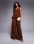 [ASOS DESIGN] ASOS DESIGN tailored textured pants in brown (Part of a set) 12 Brown