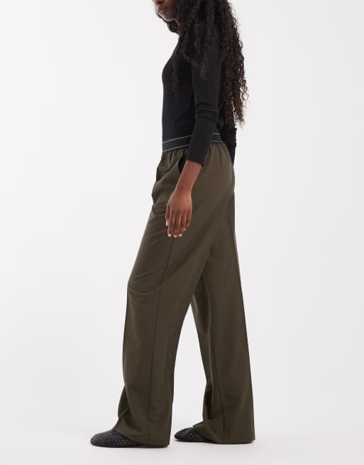 ASOS DESIGN tailored trackie pants in olive, 2 of 5