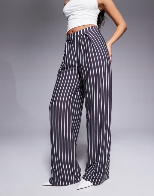 ASOS DESIGN tailored trackies in charcoal and white stripe, 4 of 5