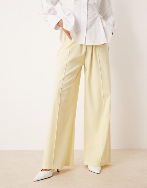 ASOS DESIGN tailored trackies with tipping side seam in lemon, 2 of 5
