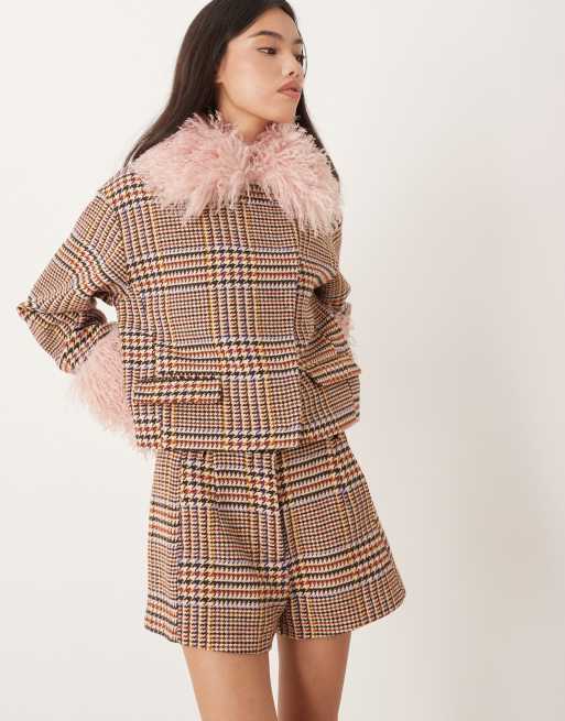 ASOS DESIGN tailored tweed short co-ord in check, 4 of 4