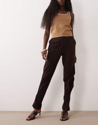 Asos Design Tailored Twist Hem Adjustable Pants In Multi