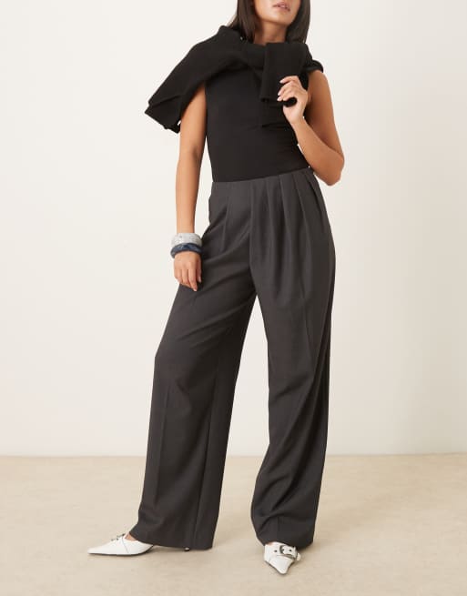 ASOS DESIGN Tailored ultimate drape pants in charcoal , 2 of 5