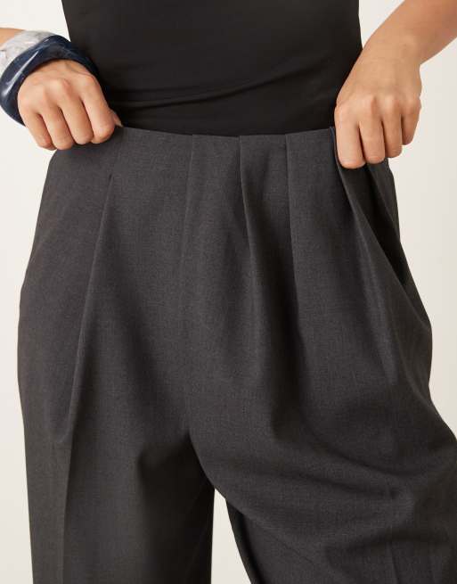 ASOS DESIGN Tailored ultimate drape pants in charcoal , 5 of 5
