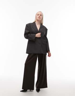 Asos Design Tailored Ultra Wide Leg Pants In Brown