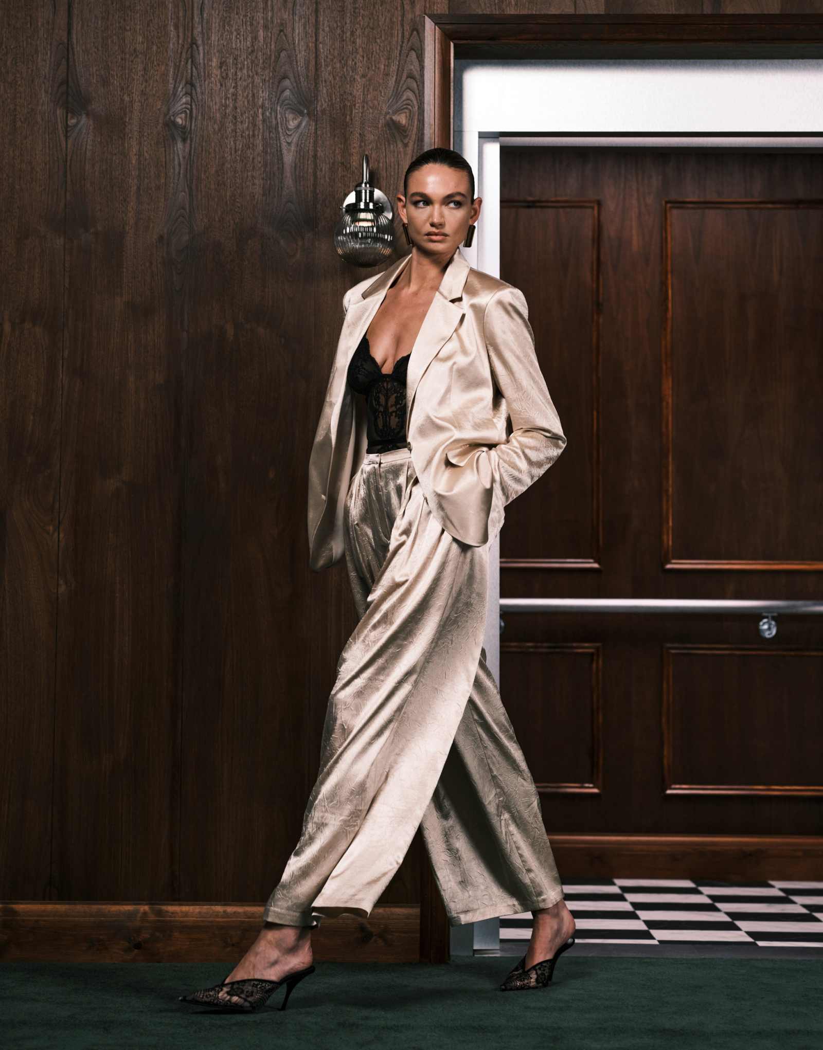 Неструктурированные брюки-палаццо цвета oyster, сшитые по индивидуальному заказу ASOS DESIGN, - часть комплекта 