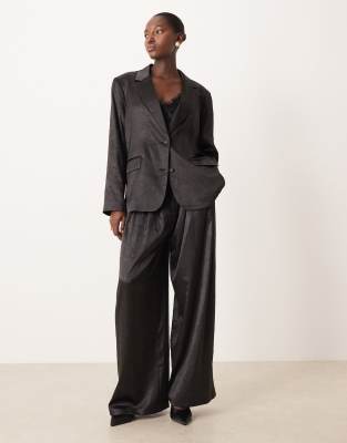 ASOS DESIGN ASOS DESIGN tailored unstructured palazzo trousers co-ord in black