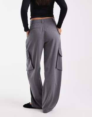 Asos Design Tailored Utility Barrel Pants In Blue