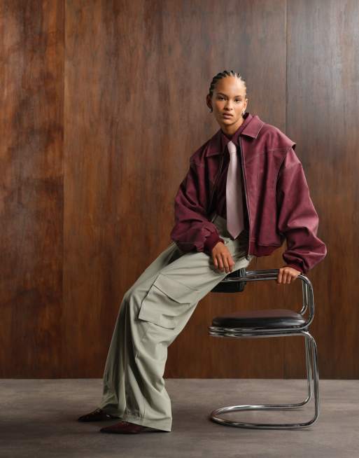 ASOS DESIGN tailored utility barrel pants in sage