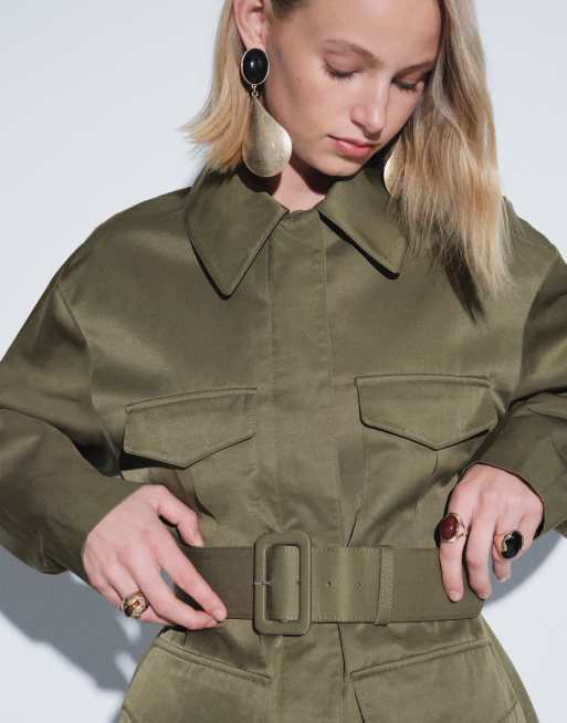 ASOS DESIGN tailored utility blazer in khaki, 2 of 4