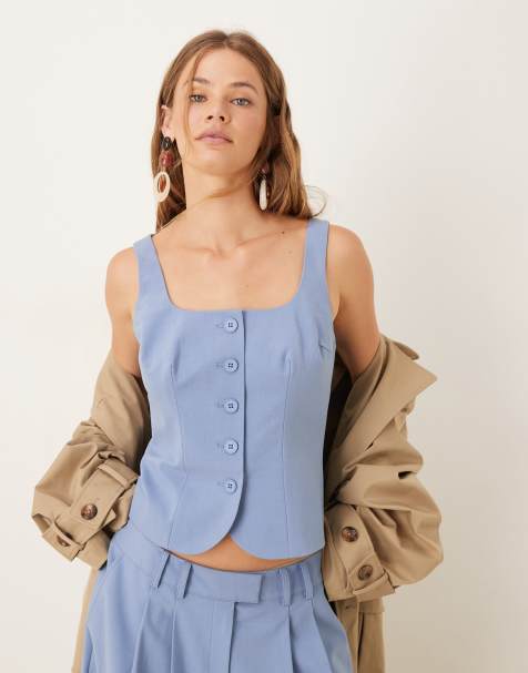 ASOS DESIGN tailored waistcoat in blue