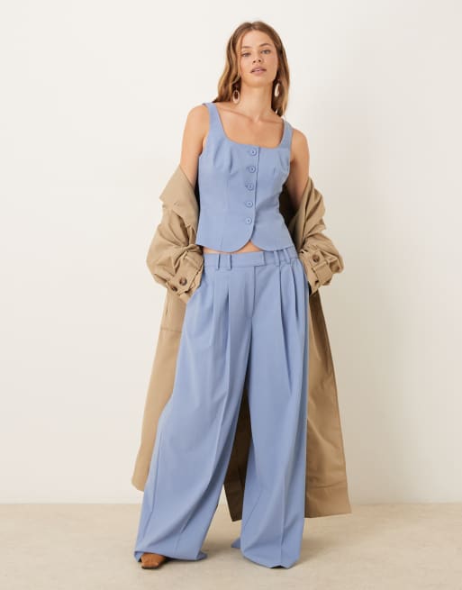 ASOS DESIGN tailored waistcoat in blue, 2 of 4