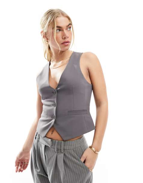 ASOS DESIGN tailored waistcoat in grey - view 1