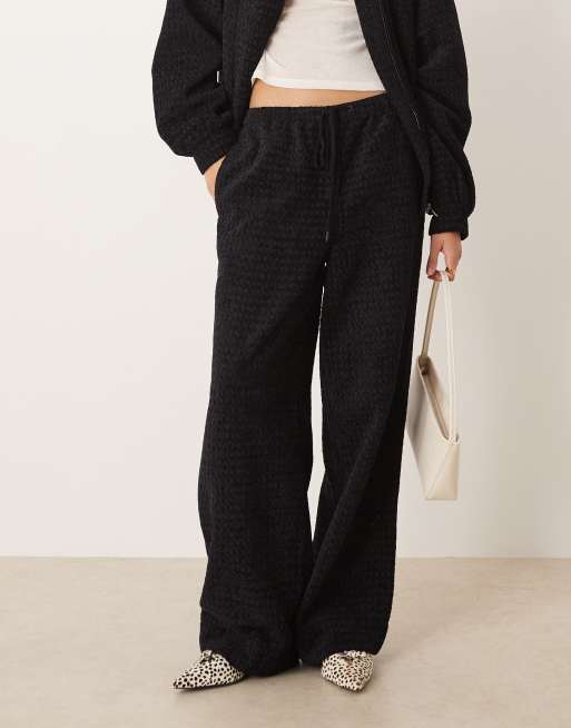 ASOS DESIGN tailored wide leg bouclé pants in black - part of a set , 2 of 4