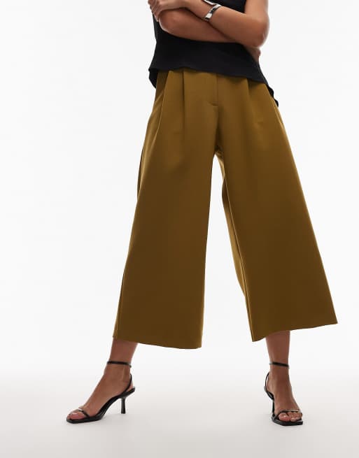 ASOS DESIGN tailored wide leg culotte in camel ASOS